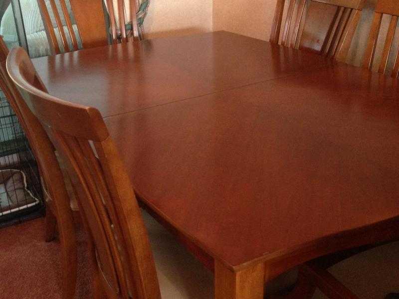 Cherry dining table and 6 chairs