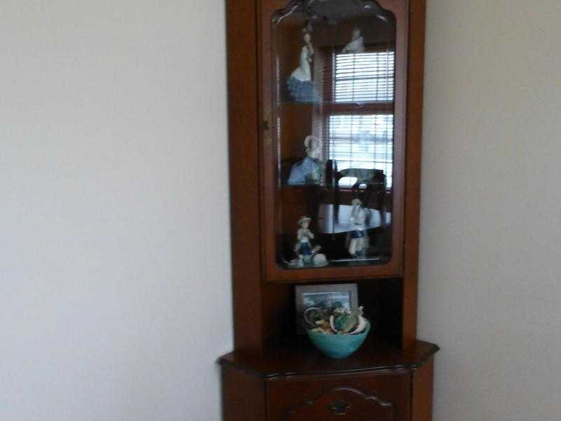 Cherry Wood Corner Display Unit