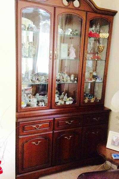 Cherry wood display cabinet