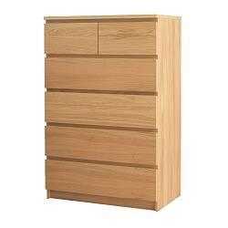 Chest of 6 drawers  chest of 2 drawers, oak veneer