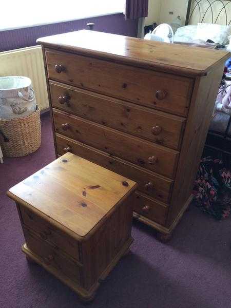 Chest of drawers and bedside table