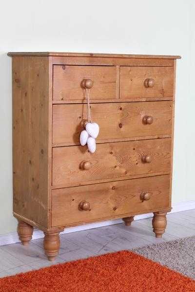 CHEST OF DRAWERS LARGE OLD RUSTIC SOLID PINE ALL TONGUE amp GROOVE - CAN COURIER