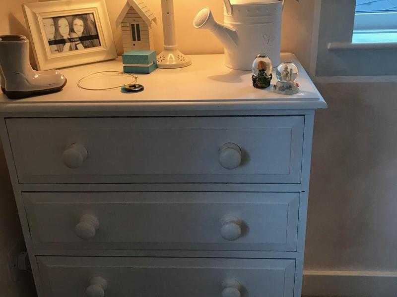 Chest of Drawers Solid Wood Painted White