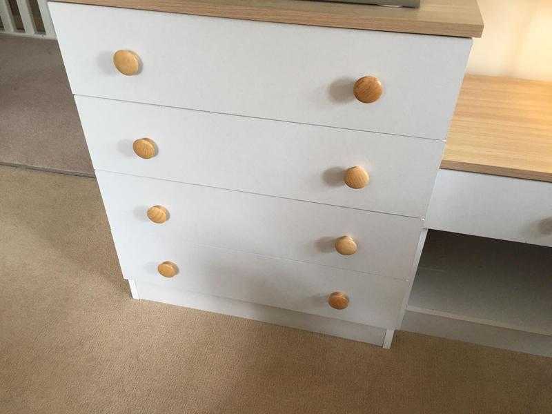 Chest of drawers with wardrobe and bedside cabinet