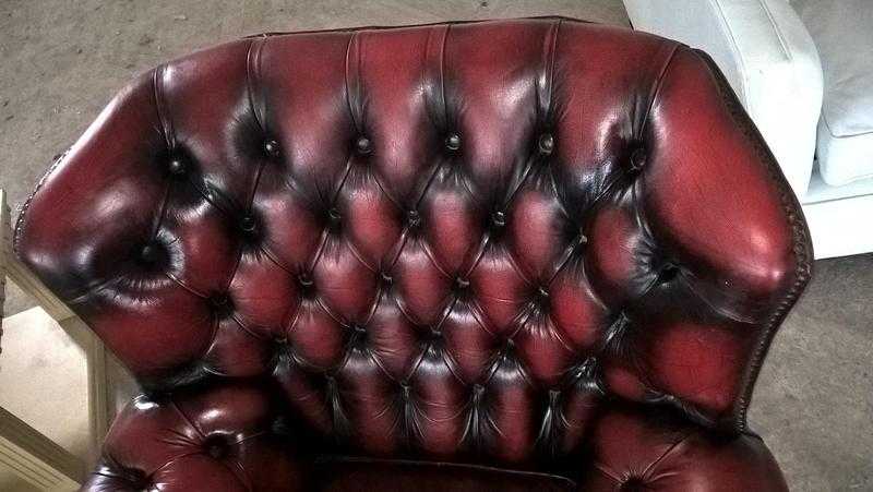 Chesterfield Wingback Leather chair in VGC delivery poss