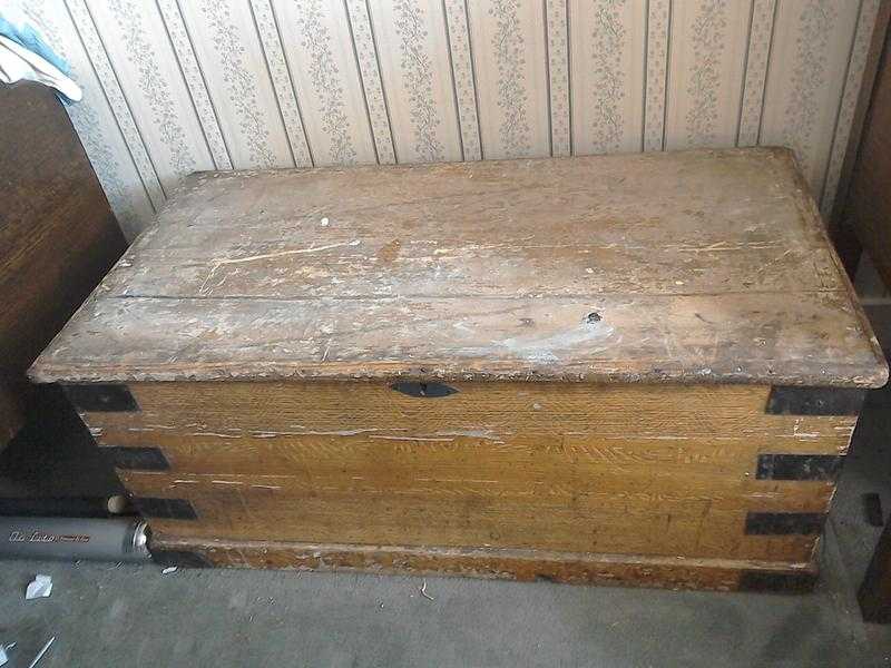 ChestStorage box, wooden, 16quot high, 18quot deep, 35quot wide.