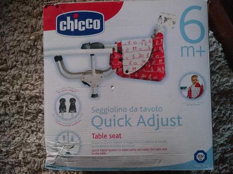 Chicco Quick Adjust table seat portable clip on high chair