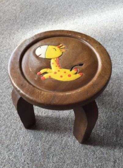 Child039s carved wooden stool