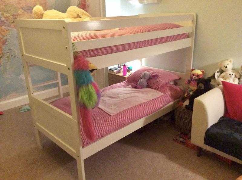 Children039s White Bunk Beds (inc mattresses)