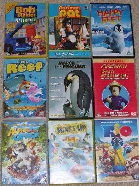 Childrens DVDs x 9