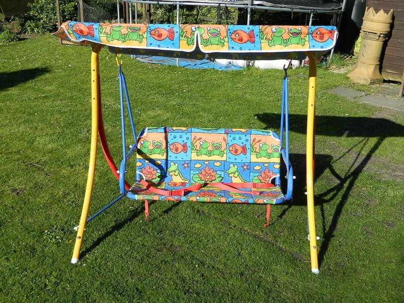 Childs double swing seat with sun canopy