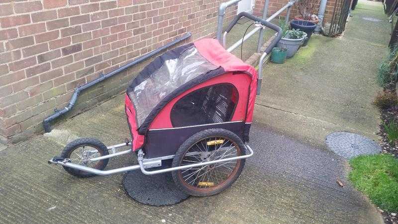 Childs tag along bike trailer 2 seater