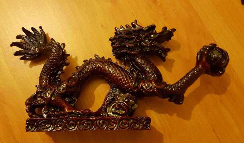 Chinese Oriental Red Laquored Ornament.