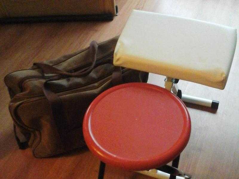 Chiropody  reflexology adjustable footstool,  stool and carry bag