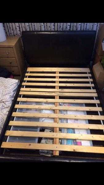 Chocolate double bed frame