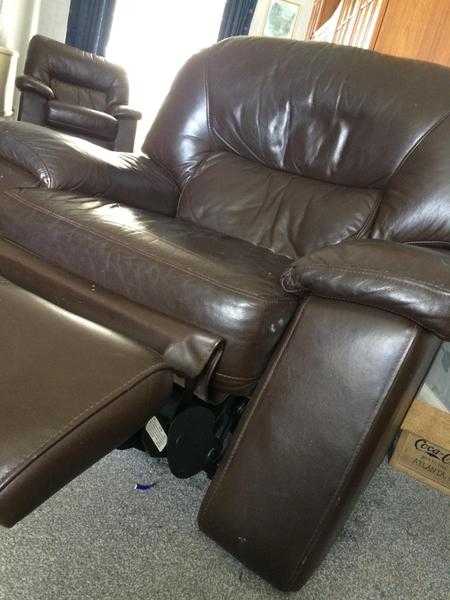 Chocolate leather sofa