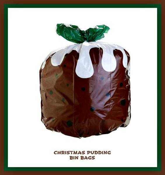 CHRISTMAS PUDDING RUBBISH BAGS
