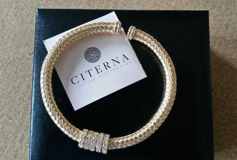 Citerna Italian Gold Plate Silver 925 Bracelet with Box