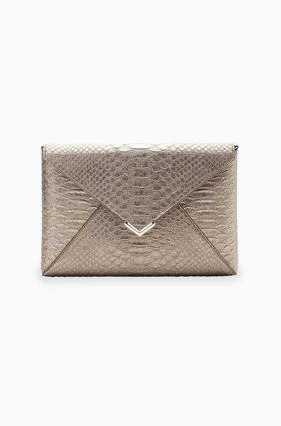 City Slim Clutch - Pewter Exotic