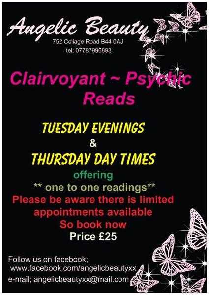 Clairvoyant 1 to 1 readings