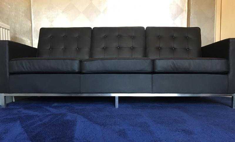 Classic Florence Knoll inspired  Black leather