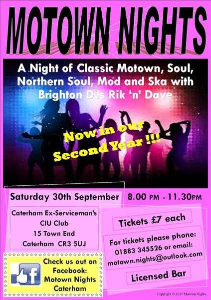 Classic MotownSoulNorthernSkaMod Night