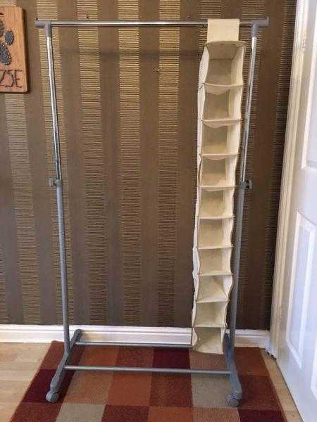 CLOTHES RACK WITH SHOE STORAGE