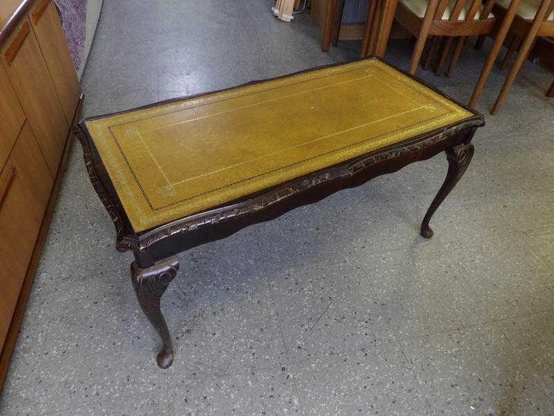 Coffee Table with Leather Top - No Glass - Local Delivery 19