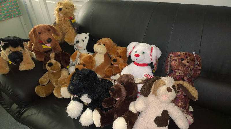 Collection of 13 x genuine Build-a-Bear dogs