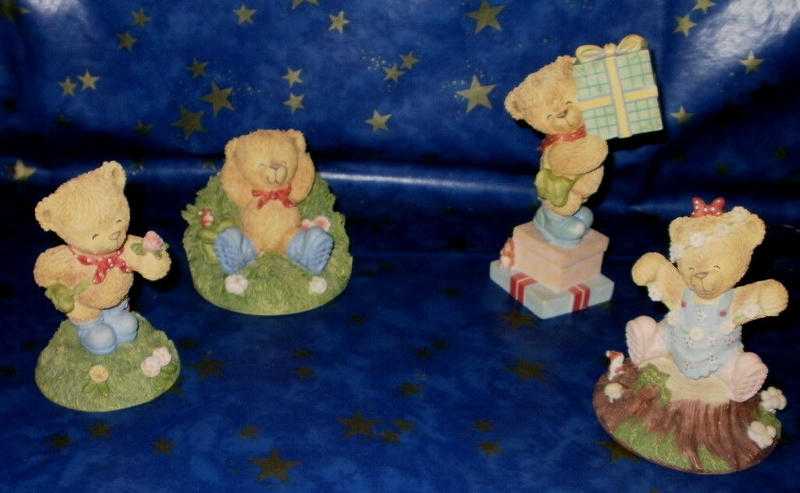 COLLECTION OF 4 THE WONDERFUL WORLD OF RAMBLING TED -ORNAMENTS Michael Abrams these are resin  With