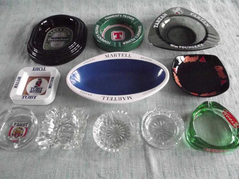 Collection of old pub ash trays