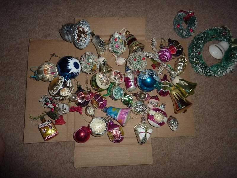 Collection of very old Christmas BaublesDecortations 1940039s