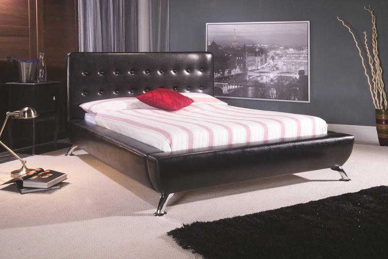 COMET 5039 KINGSIZE FAUX LEATHER BED - FREE SHIPPING  SAVE 51