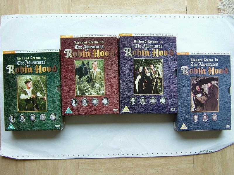 Complete 18-DVD collection of The Adventures of Robin Hood from the 1950s on 4 box sets