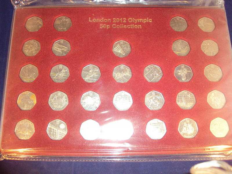 Complete set of 29 London 2012 Olympic Games 50p039s in a case