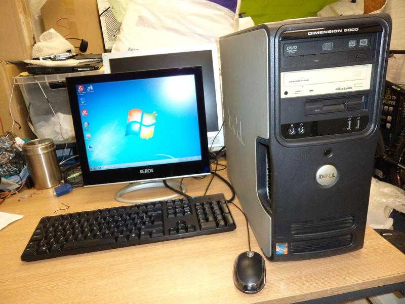 COMPLETE SYSTEM, DELL DIMENSION 5000 COMPUTER, 15 SCREEN ETC.