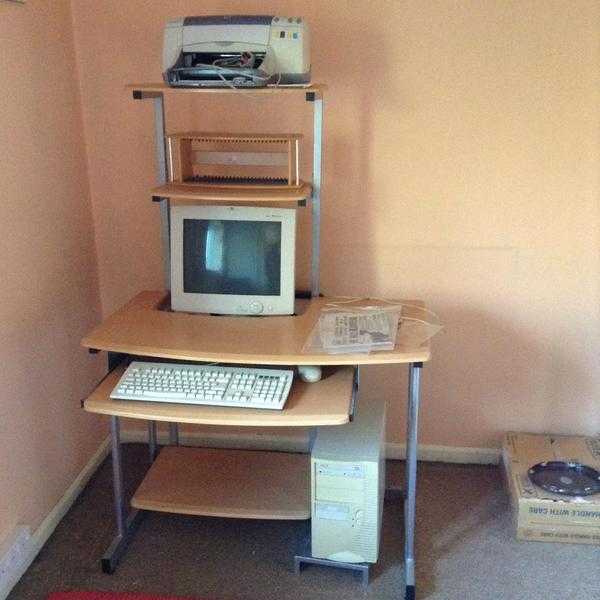Computer desk and swivel chair free to collector