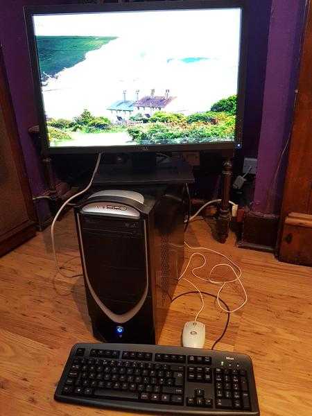 Computer, Dual Core, Windows 7 and 22 inch widescreen Dell Monitor, DVD burner, mouse and keyboard