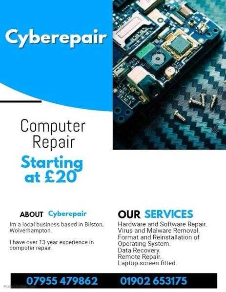 Computer repair starting at 20.00