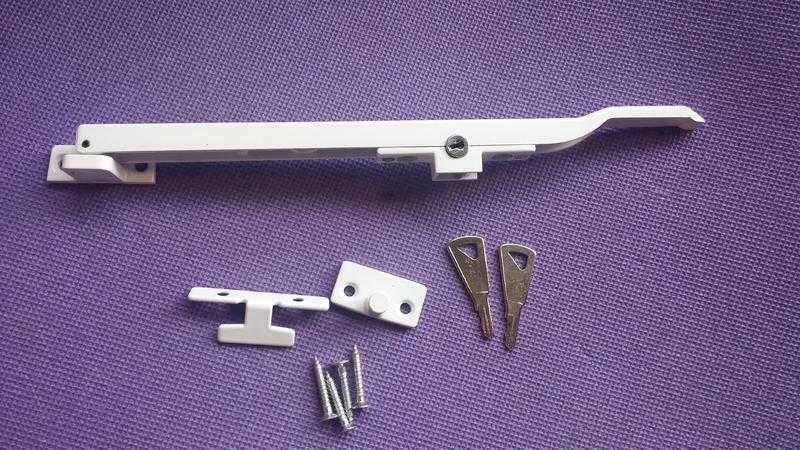 Concealed Window Stay Locking Lock Handle Bar White