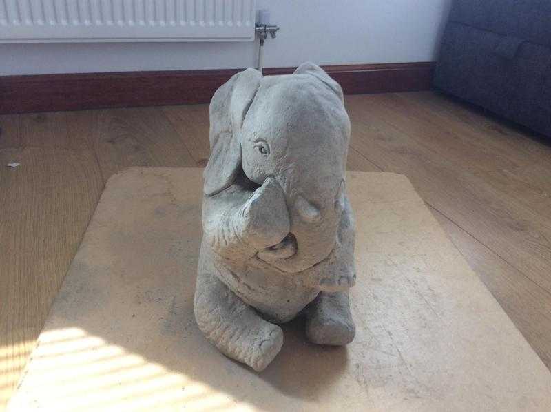 Concrete garden elephant ornament