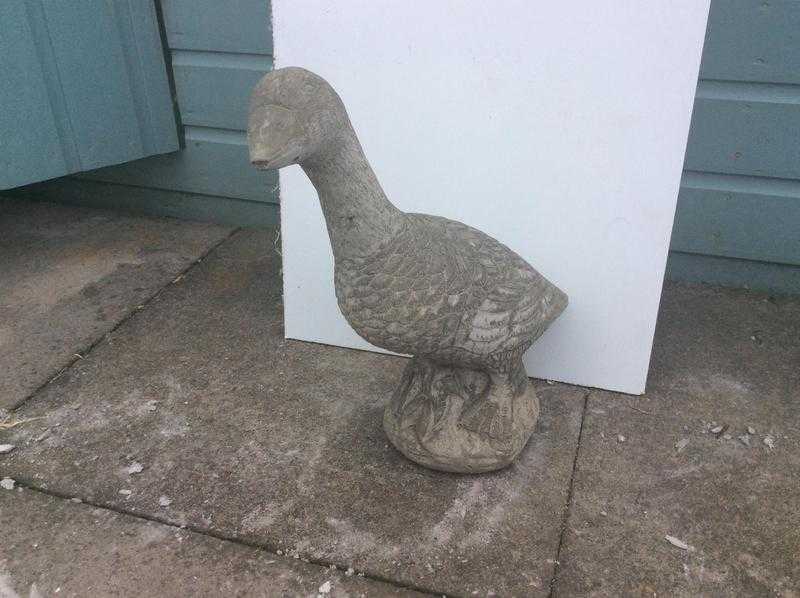 Concrete garden goose ornament