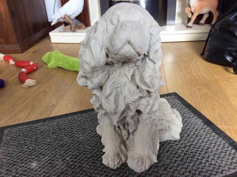 Concrete garden King Charles dog ornament