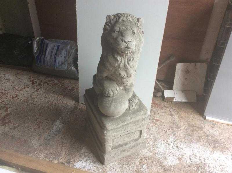 Concrete garden lion ornament