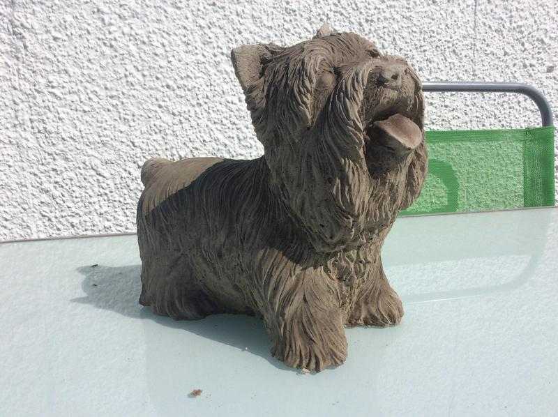 Concrete garden Yorkshire terrier ornament