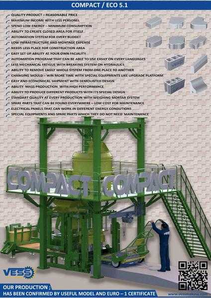 CONCRETE MIX PLANT - HOLLOW - PAVING BLOCK - CURBSTONE MACHINE