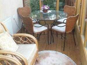 conservatory table and 2 chairs