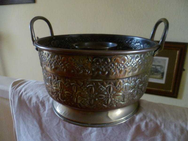 Copperbrass decorative two handled pot. Incense holder
