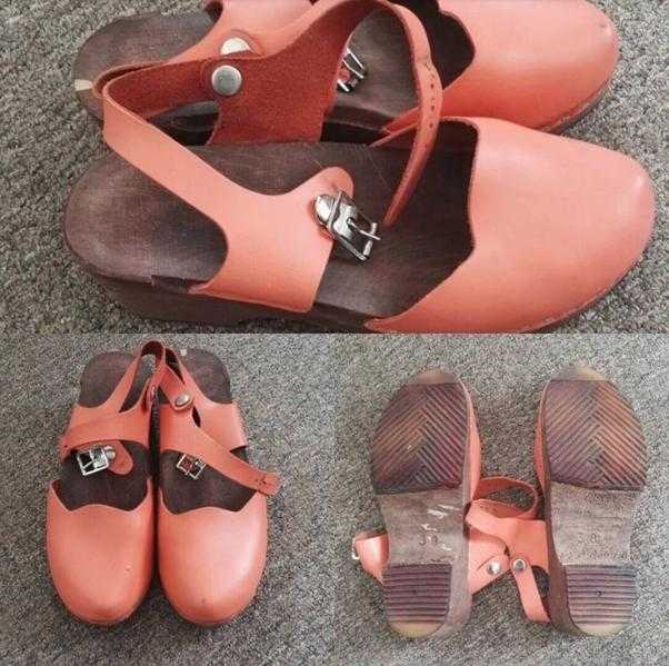 coral wooden clogs for sale