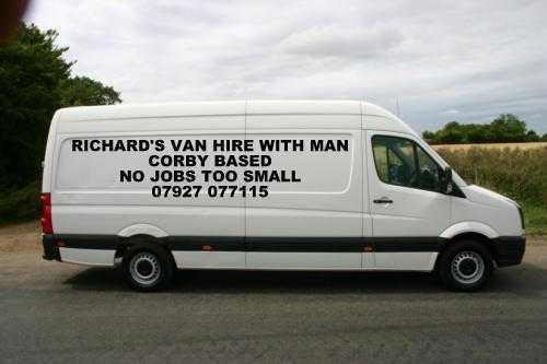 CORBY CHEAP MAN AND VAN DELIVERY VAN HOUSE MOVERS MOVING VAN HIRE VW CRAFTER